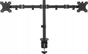 Vision VISION 2-fach-Monitor-Schreibtischstander - 30 JAHRE GARANTIE - geeignet fur Bildschirm 13-27 Zoll mit VESA-Grossen 75 x 75 oder 100 x 100 - 2-teilige Arme - Drehbar - Schnellentriegelung - schwenk-und neigbar - Klemme oder Tulle - Standerhohe 465 2