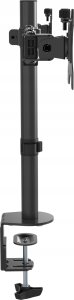 Vision VISION 2-fach-Monitor-Schreibtischstander - 30 JAHRE GARANTIE - geeignet fur Bildschirm 13-27 Zoll mit VESA-Grossen 75 x 75 oder 100 x 100 - 2-teilige Arme - Drehbar - Schnellentriegelung - schwenk-und neigbar - Klemme oder Tulle - Standerhohe 465 3