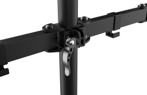 Vision VISION 2-fach-Monitor-Schreibtischstander - 30 JAHRE GARANTIE - geeignet fur Bildschirm 13-27 Zoll mit VESA-Grossen 75 x 75 oder 100 x 100 - 2-teilige Arme - Drehbar - Schnellentriegelung - schwenk-und neigbar - Klemme oder Tulle - Standerhohe 465 5