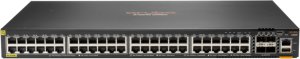 Switch HP HPE Aruba 6300F - Switch - L3 - managed - 48 x 10/100/1000 (PoE+) + 4 x 50 Gigabit Ethernet SFP56 - Przepływ powietrza z przodu do tyłu - możliwość montażu w szafie - PoE+ - zgodny z TAA 4