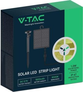 Taśma LED V-TAC Taśma LED V-TAC Zasilanie Solarne 5mb Pilot IP67 VT-2835 4000K 120lm 1