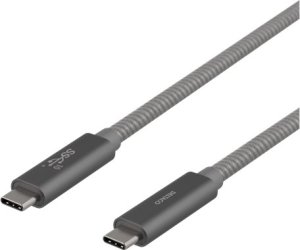 Kabel USB Deltaco USB-C kabel „SuperSzybki“, 1 m, spleciony, USB 3.1 Gen 2, 10 Gbps, 100W / USBC-1412M 2