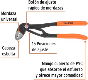 Truper Reguliuojamos santechninės replės, greitas fiksavimas, 180 mm Truper® 2