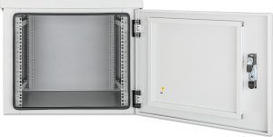 Szafa Intellinet Network Solutions INTELLINET IP55 48,26cm 19 cali rozdzielnica ścienna 9 HE 600mm głęboki jednostka chłodząca na dachu obudowa pyłoszczelna i wodoodporna szary RAL7035 5