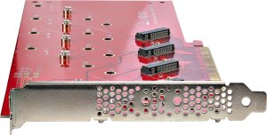 StarTech STARTECH.COM Quad M.2 PCIe Adapterkarte PCI Express 4.0 x16 auf Vierfach NVMe oder AHCI M-Key M.2 SSDs 7,8GBit/s je SSD Bifurkation 2