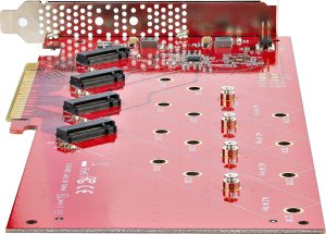StarTech STARTECH.COM Quad M.2 PCIe Adapterkarte PCI Express 4.0 x16 auf Vierfach NVMe oder AHCI M-Key M.2 SSDs 7,8GBit/s je SSD Bifurkation 3