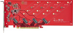StarTech STARTECH.COM Quad M.2 PCIe Adapterkarte PCI Express 4.0 x16 auf Vierfach NVMe oder AHCI M-Key M.2 SSDs 7,8GBit/s je SSD Bifurkation 4