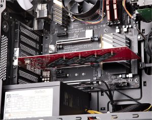 StarTech STARTECH.COM Quad M.2 PCIe Adapterkarte PCI Express 4.0 x16 auf Vierfach NVMe oder AHCI M-Key M.2 SSDs 7,8GBit/s je SSD Bifurkation 8