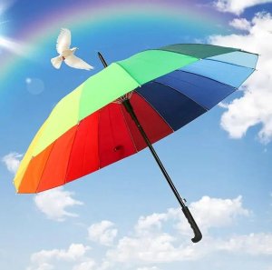 ER4 DUŻY PARASOL SKŁADANY PARASOLKA TĘCZOWA AUTOMATYCZNA XL KOLOROWA TĘCZA 4