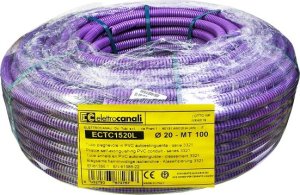 ITAline Rura karbowana fioletowy 750N fi20 PVC 100m 1