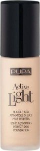 Pupa Active Light Perfect Skin Foundation SPF10 beztłuszczowy podkład do twarzy 009 Light Porcelain 30ml 1