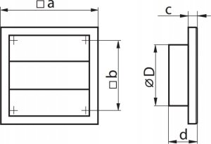 Vents Kratka wentylacyjna wywiewna WP MV 120 VJ - 187x142 3