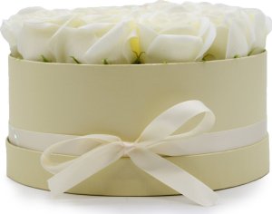 Bispol Mydlany Flower Box - 14 Kremowych Róż w Okrągłym Pudełku 2