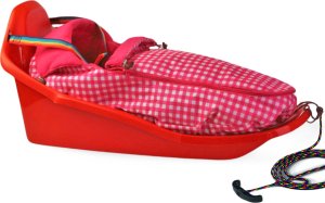 Prosperplast Sanki z oparciem TOPO zapinane pasy + Śpiwór 2