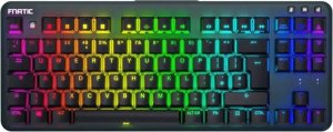 Klawiatura Triton Fnatic miniSTREAK TKL Gaming Tastatur, Kailh Speed Silver, RGB, schwarz - Nordic Layout 1