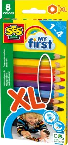 SES Moje pierwsze kredki ołówkowe XL 8 kolorów 6