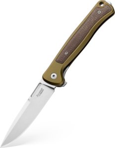 LionSteel Knives Nóż składany LionSTEEL SKinny SK01A GS Stonewash MagnaCut Green Aluminium Brown Micarta by Moletta 1