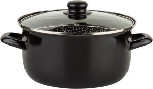 NAVA Garnek do frytek emaliowany z sitkiem i pokrywką 24,5 cm, 4 l 4