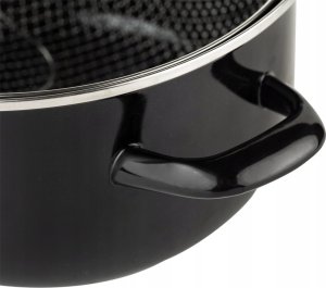 NAVA Garnek do frytek emaliowany z sitkiem i pokrywką 24,5 cm, 4 l 10