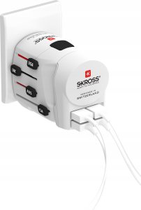 Adapter AV Skross Skross PRO+ 4xUSB World ohne CH/I adapter wtyczek zasilających C14 Uniwersalne Biały 3