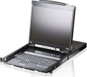 Przełącznik Aten Konsola KVM ATEN CL5800N, 48 cm LCD, VGA, PS/2-USB, port peryferyjny, niemiecki układ klawiatury 1