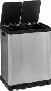 Kosz na śmieci 5five Kosz na śmieci dwukomorowy Ariane, ze stali nierdzewnej, z pedałem, 2 x 30 l 2