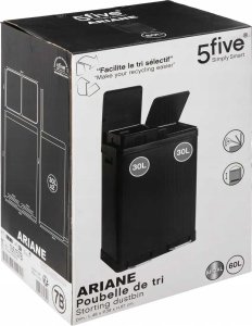 Kosz na śmieci 5five Kosz na śmieci dwukomorowy Ariane, ze stali nierdzewnej, z pedałem, 2 x 30 l 8
