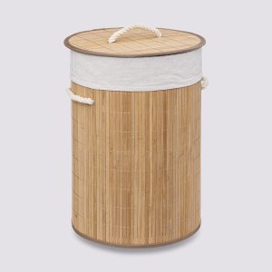 Kosz na pranie 5five Kosz na pranie BAMBOO, okrągły z pokrywką, 48 l 2