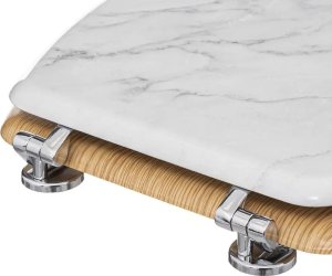 Deska bidetowa 5five Deska sedesowa Lea, wzór marmuru, standardowy rozstaw 4