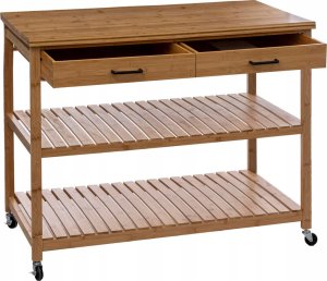 5five Wyspa kuchenna na kółkach, bambus, 108 x 60 x 90 cm 2