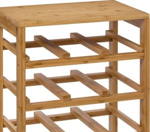 5five Stojak na wino bambusowy, 12 butelek, 47 cm 2