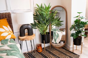 Atmosphera Sztuczna palma jak żywa w doniczce z plecionki, wys. 80 cm 4