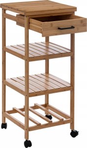 5five Mobilny regał kuchenny LINHA z szufladką i blatem, bambusowy 2