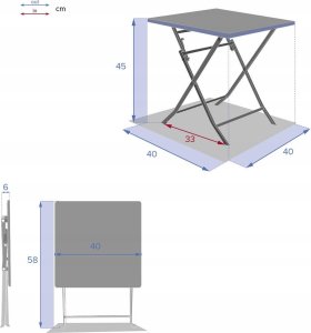 DLGTP Stolik ogrodowy rozkładany GREENSBORO, 40 x 40 cm 3
