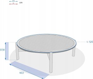 DLGTP Stolik kawowy z drewna akacji DEONA, ogrodowy, Ø 120 cm 5