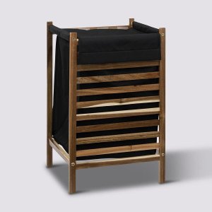 Kosz na pranie 5five Kosz na pranie Blackacia, drewno akacji, materiałowy pojemnik 50 l 2