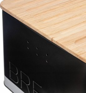 Chlebak 5five Czarny chlebak z deską do krojenia i z nożem z ząbkami, 32,7 x 20,2 x 14,5 cm 4