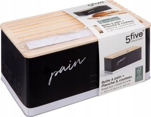 Chlebak 5five Czarny chlebak z deską do krojenia i z nożem z ząbkami, 32,7 x 20,2 x 14,5 cm 7