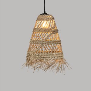 Atmosphera Lampa boho wisząca z plecionki ze słomy LAHYS, Ø 28 cm 4