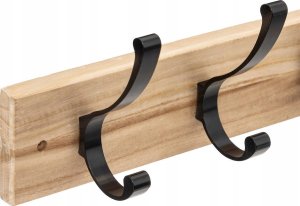 5five Ścienny wieszak do przedpokoju z drewna paulownia, 4 metalowe haczyki 2