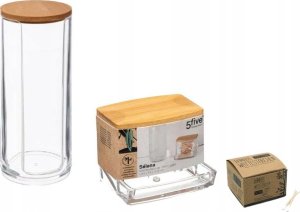 5five Pojemnik na płatki kosmetyczne SELENA, pokrywka z bambusa 4