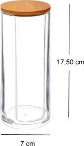 5five Pojemnik na płatki kosmetyczne SELENA, pokrywka z bambusa 6