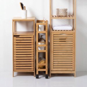 5five Regał łazienkowy na kółkach, 3 półki, bambus 8