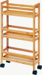5five Regał łazienkowy na kółkach, 3 półki, bambus 9
