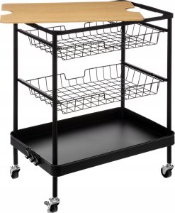 5five Wózek kuchenny z tacą i koszykami, czarny 2