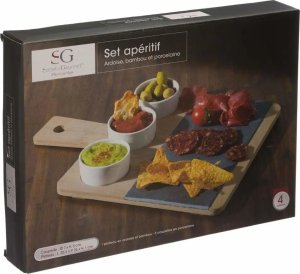 Secret de Gourmet Taca do serwowania przekąsek z 3 kokilkami, 26 x 36 cm 4