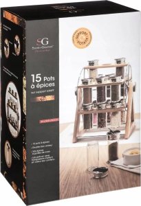 5five Stojak na przyprawy bambusowy + 15 pojemników, komplet 5