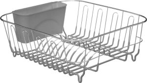 5five Ociekacz na naczynia, metalowa konstrukcja z plastikowym pojemnikiem na sztućce. 6