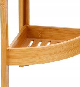 5five Regał bambusowy do łazienki, regał narożny, regał z półkami, regał w stylu skandynawskim, półka bambusowa, meble łazienkowe 4