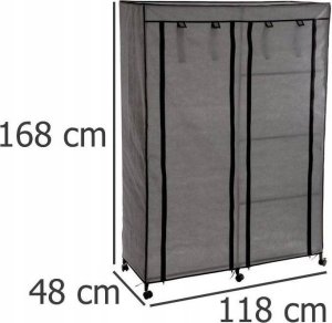 5five Szafa tekstylna na ubrania, 118x48x168 cm, czarna 2